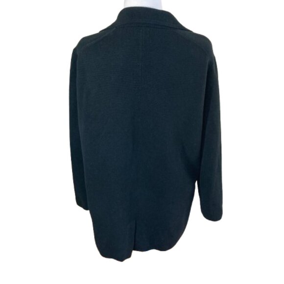 J. Crew Women's Soft Blazer Jacket, Black Cotton Knit Deep Pockets, size Medium - Picture 3 of 10